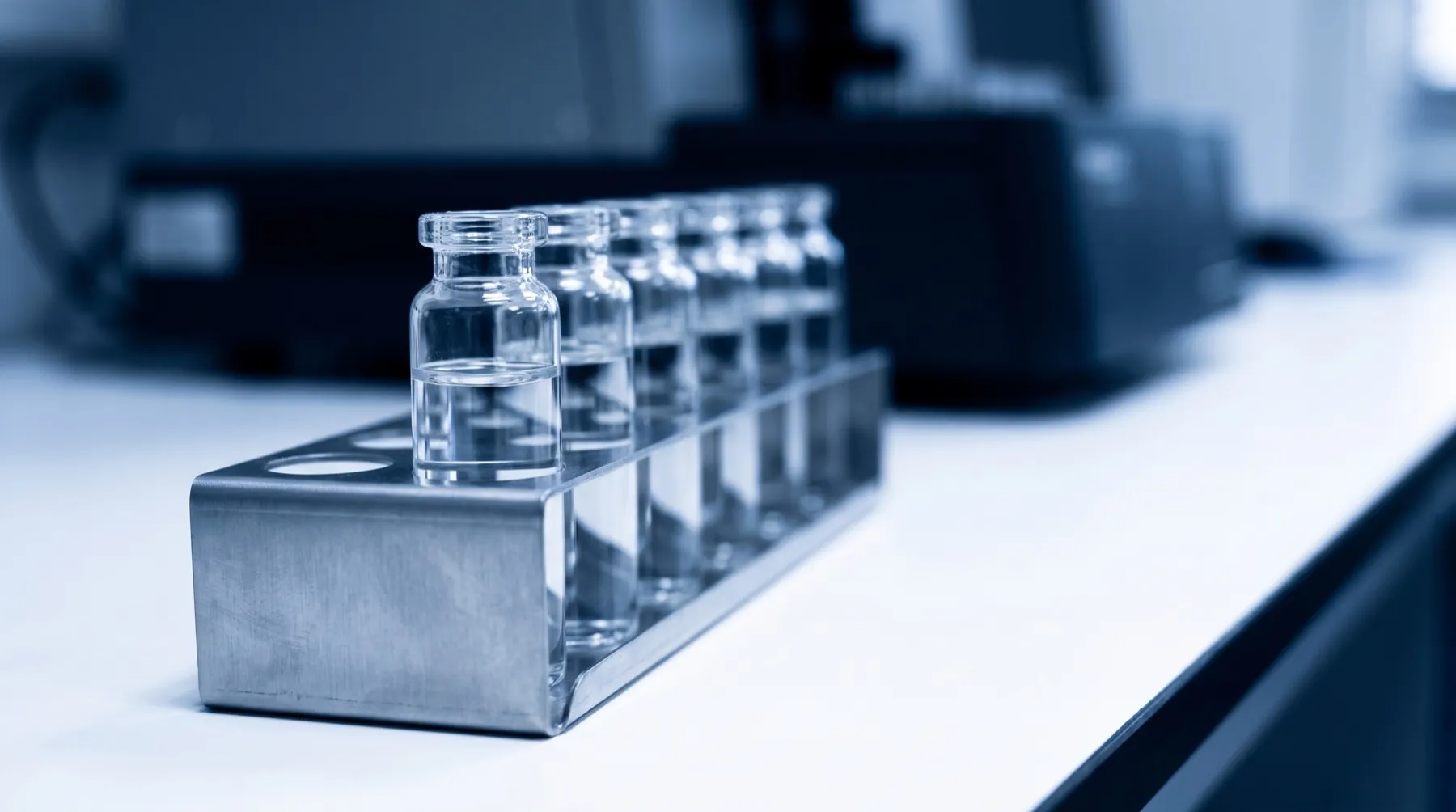 Sample vials ready for analysis